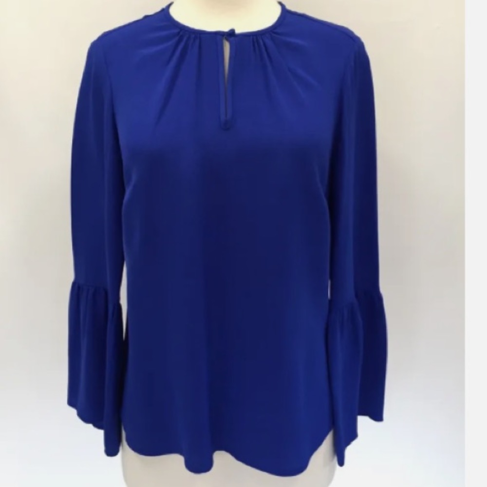 J CREW Royal Blue Silk Blouse